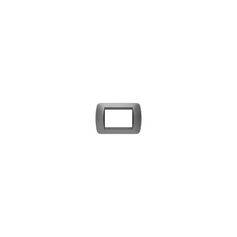 Placca 3 posti Living International, colore acciaio BTIL4863AC