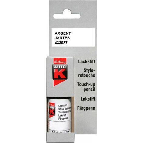Stylo retouche peinture - AUTO K - Argent Jantes - 9 ml - Couleur argent - Pour jantes auto (1/3)