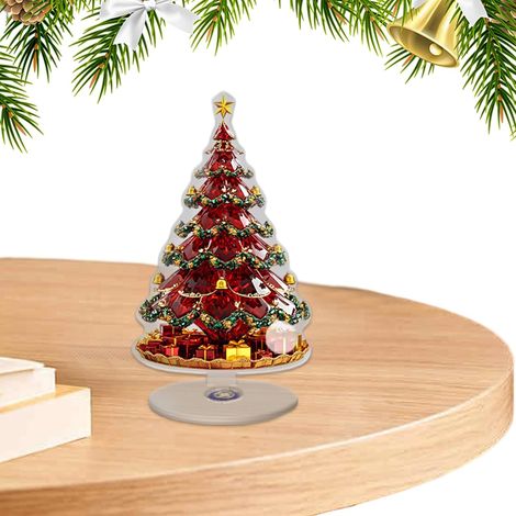 2D Pièce Centrale De Noël En Acrylique Décorations De Noël Avec Sapin, Grande Roue, Carrousel Pièce Centrale De Bureau - Pour Maison Bureau Étagère Manteau Meuble TV Salon Salle D'Étude (1/5)