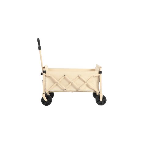 Chariot de plage portable et robuste à roues, avec système de pliage - chariot multifonction pour shopping, camping, shopping, sport et jardinage, grande capacité - couleur beige