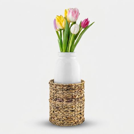 Vaso alto in ceramica e rattan Sirenuse (1/3)