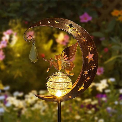 Lampes solaires de jardin au design féerique, en métal étanche, sept couleurs d'éclairage, allumage et extinction automatiques, installation facile, pour salon, entrée, cour, allée (1/5)