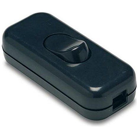 Interruptor pasante aereo unipolar lampara 2A 250V  Negro (1/4)