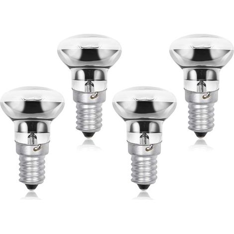 QAZQA Ampoules de lampe à lave R39 E14 30W, petites ampoules de lampe à lave à réflecteur SES à vis Edison, blanc chaud 2800K R39 à intensité variable (lot de 4)