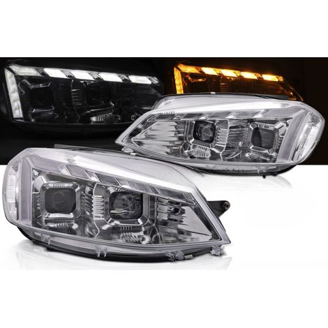 Paire de feux phares VW Golf 7 de 2017 a 2019 LED DRL Dyn Chrome-41249508 (1/4)
