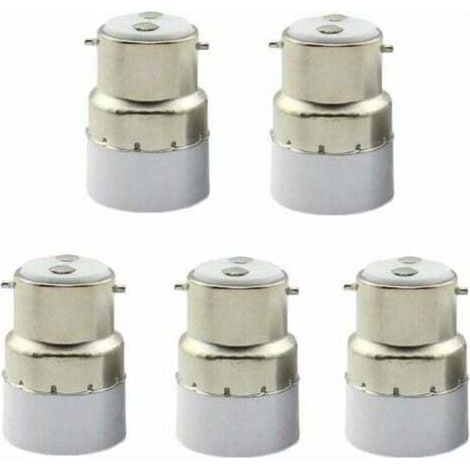 Paquet de 5 convertisseurs de douille d'ampoule B22 à E14 Douille de douille B22 Passer au support de lampe adaptateur standard E14