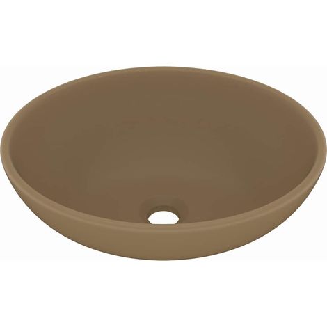 vidaXL Lavandino Lusso Ovale Crema Opaco 40x33 cm in Ceramica