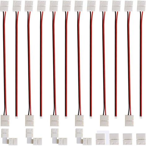 3528 2835 Connecteur 2 Pin LED Bande Flexible Câble Adaptateur Jumper 8 mm