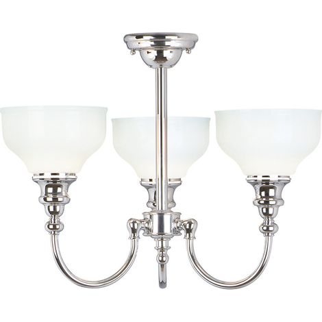 Elstead Cheadle - Lampadario a 3 luci per bagno Lampadario a sospensione Cromo lucido IP44, G9 (1/4)