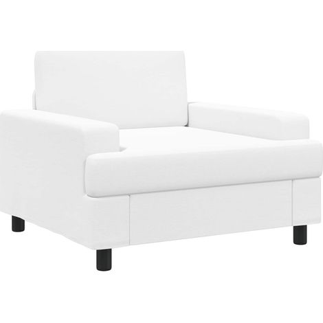Armchair White Fabric vidaXL (1/5)