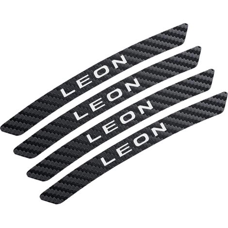 (Pour Leon) 4 autocollants pour moyeux de roue de voiture, style fibre de carbone, compatibles avec les sièges sport, accessoires de décoration auto (1/5)