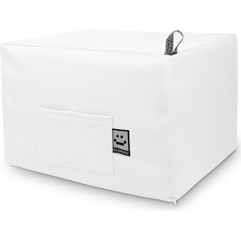 Pouf lit convertible 3 tailles – Similicuir résistant – Matelas en mousse polyuréthane – Dimensions 64x64x44cm, 64x195x14cm, 130x195x7cm – Happers (1/5)