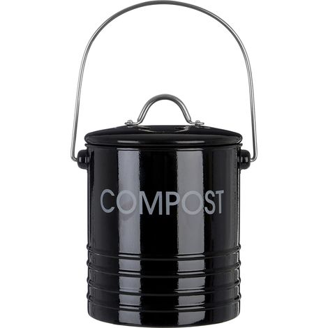 PREMIER Housewares Compostiera con Maniglia, Nero (1/4)