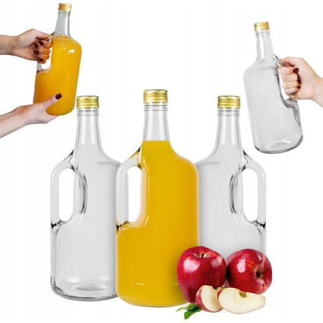 5 bouteilles en verre pour vodka GALLON UCHO 1,75L DAMA WINE WHISKY VERRE ÉPAIS (1/5)