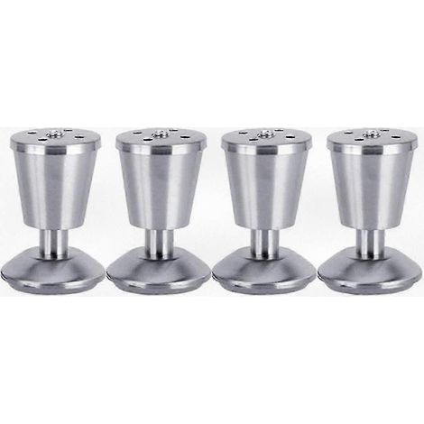 Pieds de meubles réglables en acier inoxydable robuste, en 4 pièces, convenant aux armoires, canapés et chaises. (1/5)