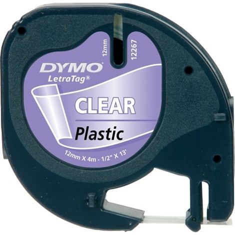 Dymo - dymo 12mm letratag plastic tape labelprinter-tape black on