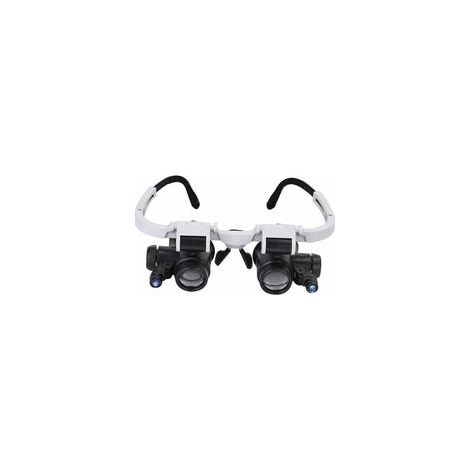 Loupe frontale réglable avec lumière LED 8X 15X 23X, lunettes grossissantes binoculaires, loupe mains libres (1/5)