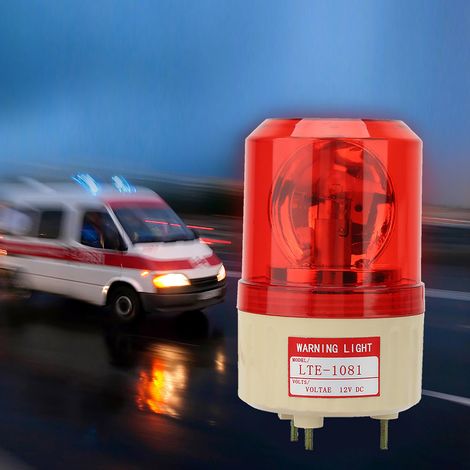 12V DC Blinkendes Rotationswarnlicht Alarmlampe Fabrik Baustelle Rot (1/5)