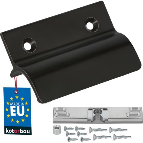 KOTARBAU® Poignée Porte Fenetre avec Loqueteau - Aluminium - Marron - Poignee de Baie Vitree Coulissante - Poignée de Porte de Terrasse avec Entretoise et Loqueteau (1/4)