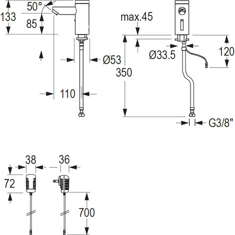 lino Standarm.elek.L20,IR,Click NetzAP,o.Misch.o.AblG.chrom