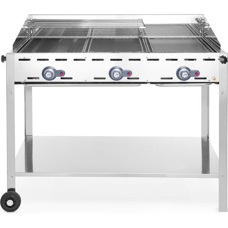Barbecue Green Fire avec 3 brûleurs Profi Line 174kW - Hendi