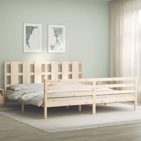 Massivholzbett mit Kopfteil 200x200 cm vidaXL (1/5)