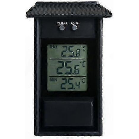 Thermomètre numérique étanche pour extérieur, jardin, serre et réfrigérateur, noir (1/4)