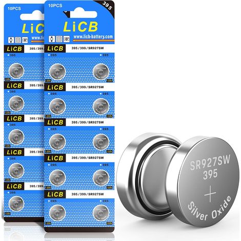 SR927SW 395 AG7 LR927 399 V395 Lot de 20 piles bouton, 1,5 V (1/5)
