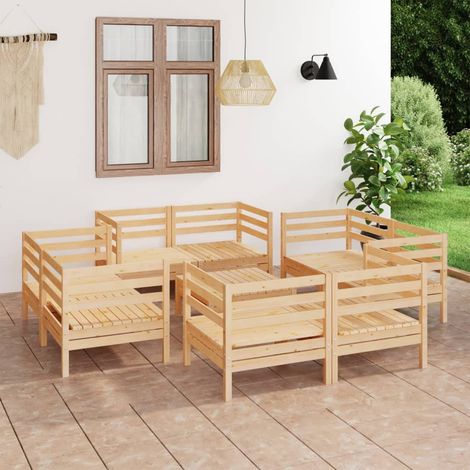 9-tlg. Garten-Lounge-Set Kiefer Massivholz vidaXL (1/5)