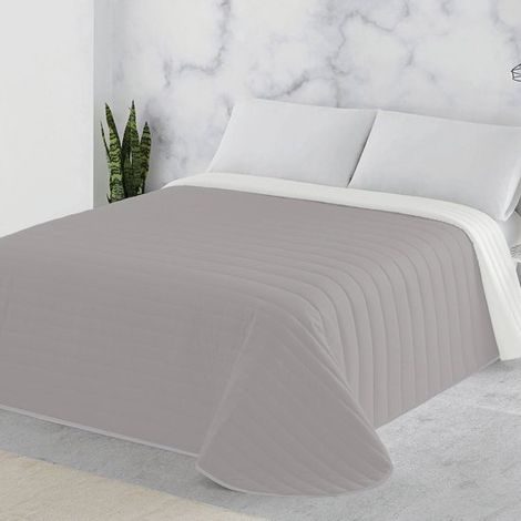 Couvre-lit de luxe - Couverture d'été - Couverture - Boutis - 240 x 270 cm - 2 personnes - Matelassé - Uni - Beige/Vanille (1/5)