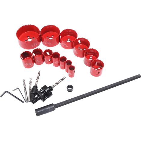 Kit de 21 pièces : scie cloche HSS à coupe rapide, rallonge de foret, convertisseur de filetage et clé hexagonale. (1/5)
