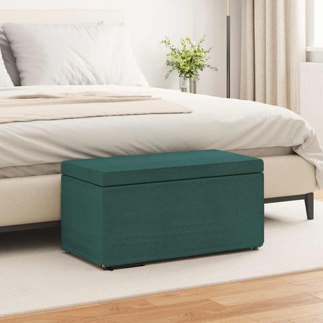 Hocker Dunkelgrün 81 x 41 x 40 cm Stoff und Pressholz