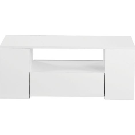 Soges Moderner Couchtisch Hochglanz Wohnzimmermöbel 2 Schubladen und 2 Regalsofa Couchtisch Beistelltisch (95 x 53 x 37cm) (1/5)