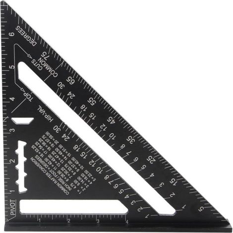 Multifunktionales 180-mm-Lineal aus Aluminium mit Winkelangabe und Markierungshilfe (45°/90°) / Schreinerwerkzeug / Markierungswerkzeug für Holzbearbeitung (1/5)