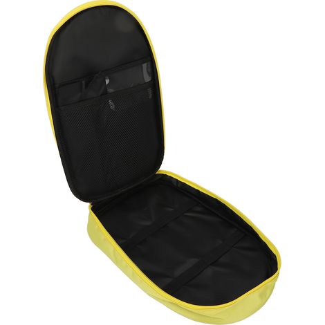 Sac à dos portable en nylon jaune avec poche et fermeture éclair pour couteaux de chef, idéal pour le camping et les pique-niques. (1/5)
