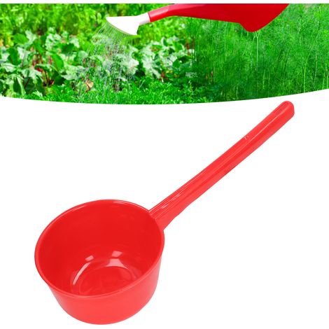 1506-1 Louche agricole en plastique avec manche allongé, grand diamètre, convient pour l'arrosage des légumes et des cuisines, long manche en plastique, rouge. (1/5)