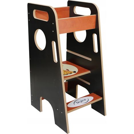 Ayudante de cocina para niños, resistente, ajustable, negro. (1/5)