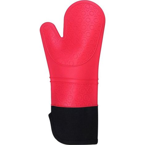 Guanti da cucina in silicone resistenti al calore, guanti da cucina antiscivolo allungati (rossi, 1 paio) (1/5)