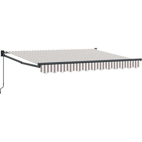 vidaXL Auvent rétractable Gris clair et blanc 3,5 x 2 m