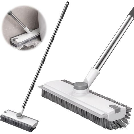 Balai Brosse Sol, 3-en-1 Balai Interieur avec Long Nanche- Blanc (1/5)