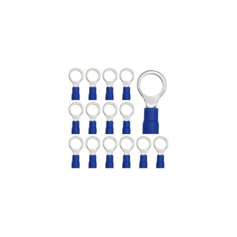 Confezione da 15 connettori di derivazione isolati in PVC blu M8 da 1,5-2,5 mm² per terminali a crimpare - Crezuo