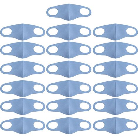 20pcs Masque réutilisable, masque de protection pour tous les jours, masque communautaire - bleu denim - réutilisable (lavable) - avec pince-nez - protection temporaire pour le nez et la bouche, visiè (1/5)