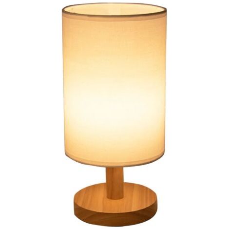 Lampe de bureau en bois classique, Protection des yeux, Rechargeable par USB, forme cylindrique, luminaire (1/5)