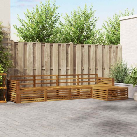 vidaXL Set di divani da esterno 5 pz Naturale Legno di Acacia Massello (1/5)