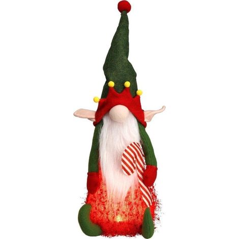 Decorazione Natale home styling Elfo LED rosso 51 cm