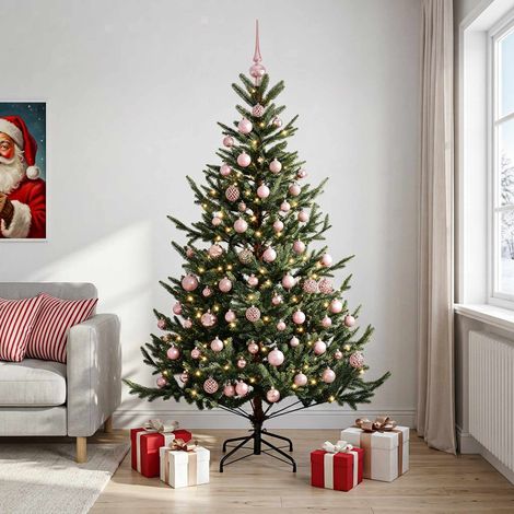 vidaXL Árbol de Navidad artificial con bolas 240 cm 300 LED (1/5)