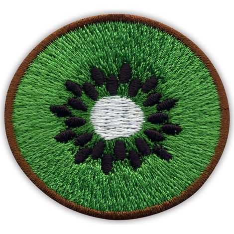 Aufnäher mit Kiwischeibe – grüne und gesunde Frucht – zum Aufbügeln/Heißsiegeln – gestickter Aufnäher/Abzeichen/Emblem