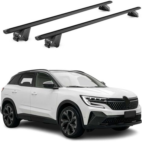 OMAC Dachträger Aluminium TÜV geprüft für Renault Austral 2022-2026 – Für integrierte Dachreling – T Nut – Max 100 kg – 2 Schlösser Schwarz (1/5)