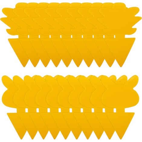 20 pièces plaque jaune anti-moucherons pour plantes d'intérieur, adhésif double face, sans odeur, usage intérieur uniquement (1/5)