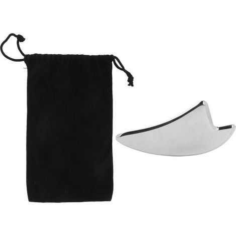 Outil de Gua Sha en Acier Inoxydable - Racleur de Massage pour Visage, Cou, Bras, Épaules et Jambes (1/5)